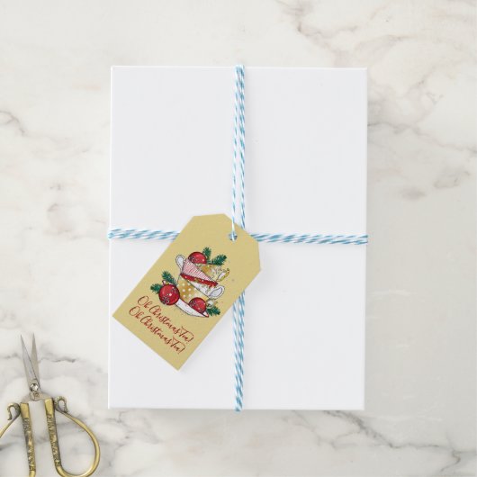 Oh Weihnachtstee! Geschenkanhänger (Mit Garn)