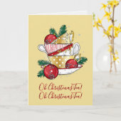 Oh Weihnachtstee! Karte (Gelbe Blume)