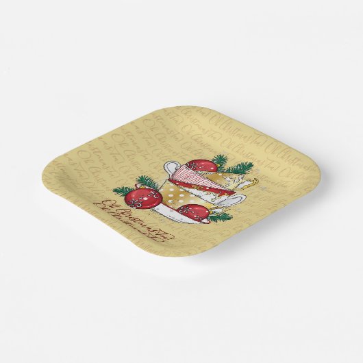 Oh Weihnachtstee! Pappteller (Gewinkelt)