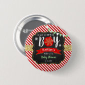 "Oh, welche Freude, es ist ein Junge!" Weihnachts- Button (Vorne & Hinten)