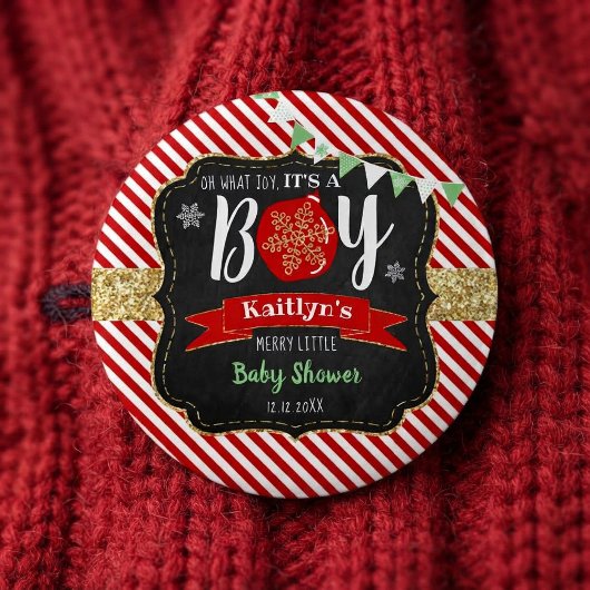 "Oh, welche Freude, es ist ein Junge!" Weihnachts- Button