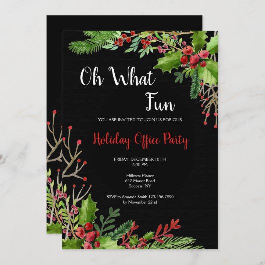 Oh welche Spaß-WeihnachtsParty Einladung (Vorne/Hinten)