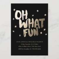 OH- WELCHE SPASSschwarz-Feiertags-Party Einladung