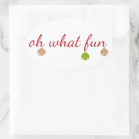 Oh welcher Spaß! Weihnachtsentwurf Ovaler Aufkleber (Tasche)