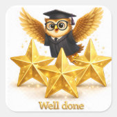 Oh well done three goal stars achievement square s quadratischer aufkleber (Vorderseite)