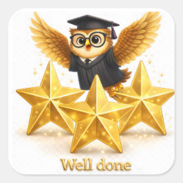 Oh well done three goal stars achievement square s quadratischer aufkleber