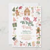 Oh What Fun! 1st Birthday Christmas Invitation Einladung (Vorderseite)