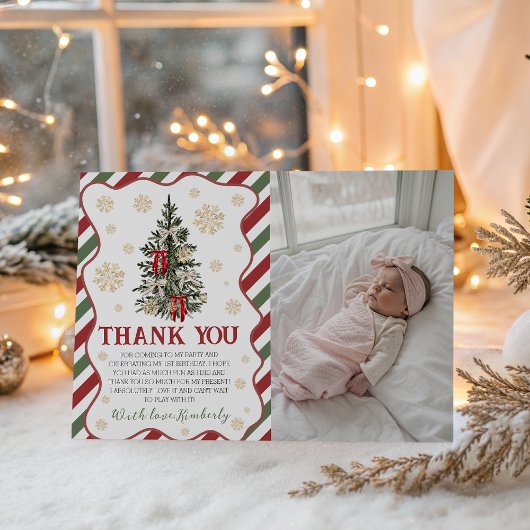 Oh What Fun Birthday Thank You Photo Card Einladung