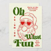Oh What Fun Bubblegum Santa Holiday Party Einladung (Vorne/Hinten)