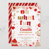 Oh What Fun Christmas Birthday Einladung (Vorne/Hinten)