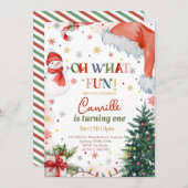 Oh What Fun Christmas Birthday Einladung (Vorne/Hinten)