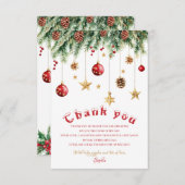 Oh What Fun Christmas Birthday Invitation Dankeskarte (Vorne/Hinten)