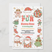 Oh What Fun Christmas Birthday Invitation Einladung (Vorderseite)