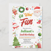 Oh What Fun Christmas Birthday Invitation Einladung (Vorderseite)