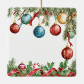 Oh What Fun Christmas Birthday Invitation Keramikornament (Rückseite)