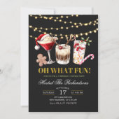 Oh What Fun Christmas Cocktail Party Einladung (Vorderseite)