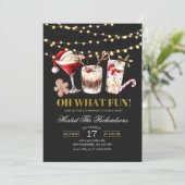 Oh What Fun Christmas Cocktail Party Einladung (Stehend Vorderseite)