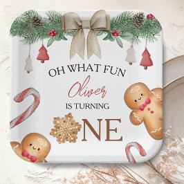 Oh What Fun Christmas Cookies 1st Birthday Pappteller