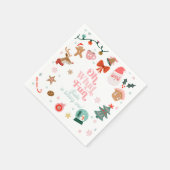 Oh What Fun Christmas Party Girl 1st Birthday  Serviette (Ecke)