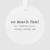 Oh What Fun Christmas Photo Acrylic Ornament (Rückseite)