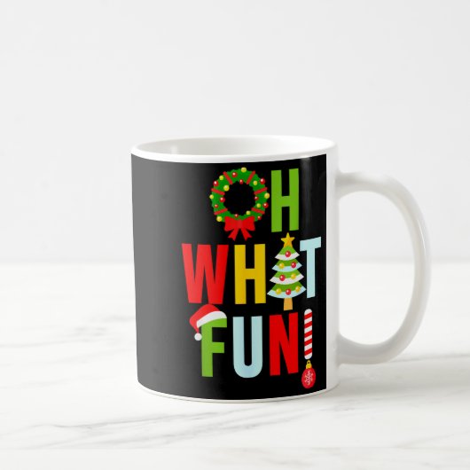 Oh What Fun Christmas With Wreath And Tree  Kaffeetasse (Rechts)