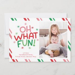 Oh What Fun Colorful Photo Christmas Card Feiertagskarte