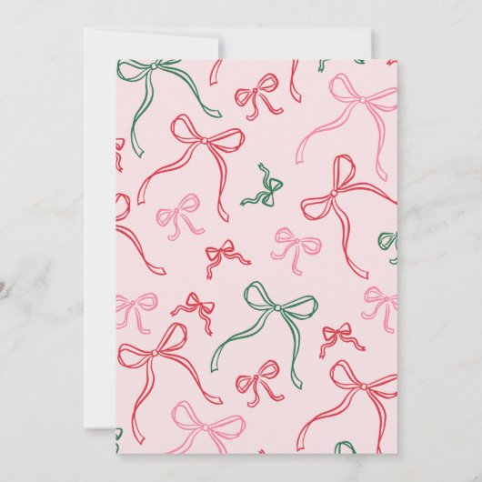 Oh What Fun Coquette Bow Christmas Tree Birthday Einladung (Rückseite)