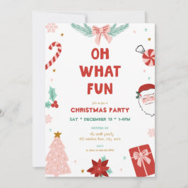 Oh What Fun Cute Kids Christmas Party Invitations Einladung