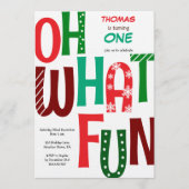 Oh what fun first birthday einladung (Vorderseite)