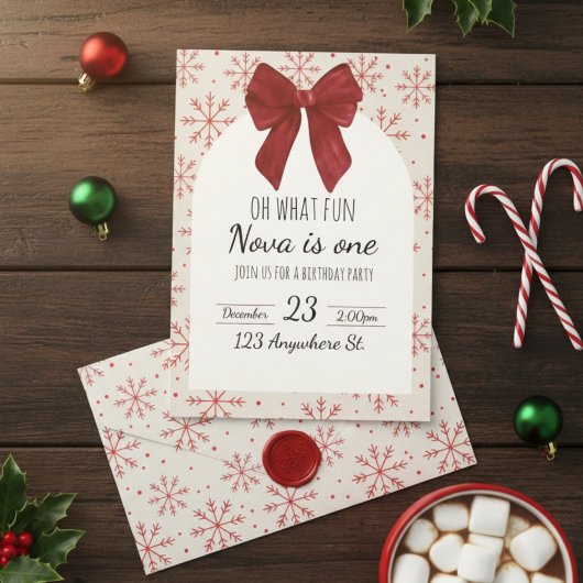 oh what fun! first birthday invitation einladung