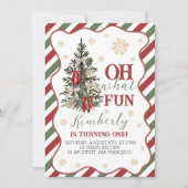 Oh What Fun First Birthday Invite Einladung (Vorderseite)