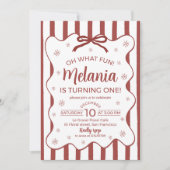 Oh What Fun First Birthday Invite Red Einladung (Vorderseite)