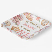 Oh What Fun Gingerbread 1st Birthday Girl Pappteller (Gewinkelt)