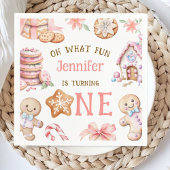 Oh What Fun Gingerbread 1st Birthday Paper Serviette