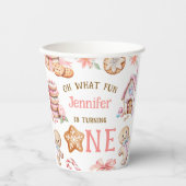 Oh What Fun Gingerbread 1st Birthday Pappbecher (Vorderseite)