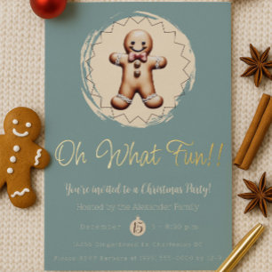 Oh What Fun Gingerbread Man Holiday Party   Aquama Folieneinladung