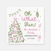 Oh What Fun Hand Drawn Christmas Holiday Party Serviette (Vorderseite)
