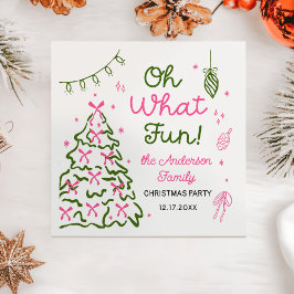 Oh What Fun Hand Drawn Christmas Holiday Party Serviette