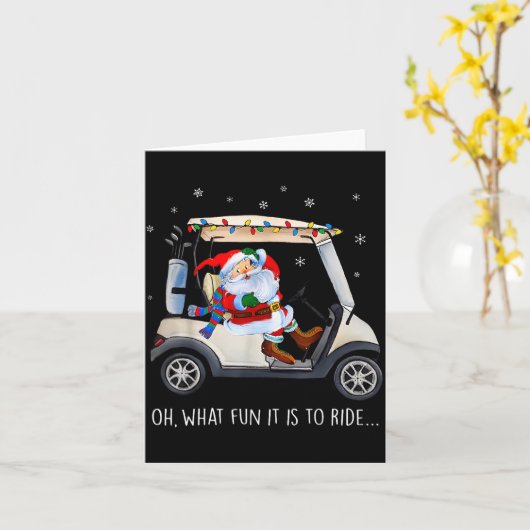 Oh What Fun Is It To Ride Santa Driving Golf Cart Karte (Gelbe Blume)