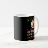 Oh What Fun Is It To Run Funny Santa Running Ugly Kaffeetasse (VorderseiteRechts)