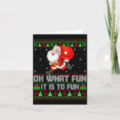 Oh What Fun Is It To Run Funny Santa Running Ugly Karte (Vorderseite)