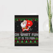 Oh What Fun Is It To Run Funny Santa Running Ugly Karte (Vorderseite)