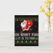 Oh What Fun Is It To Run Funny Santa Running Ugly Karte (Gelbe Blume)