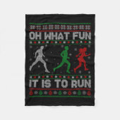 Oh What Fun Is It To Run Ugly Christmas Sweater Ru Fleecedecke (Vorderseite)