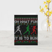 Oh What Fun Is It To Run Ugly Christmas Sweater Ru Karte (Gelbe Blume)