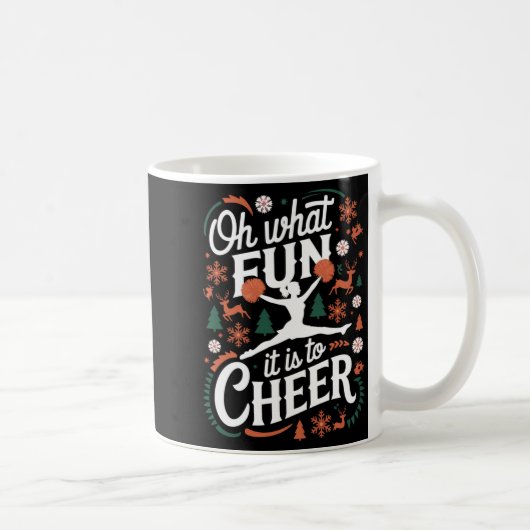 Oh What Fun It Is To Cheer Ugly Cheerleading Xmas Kaffeetasse (Rechts)