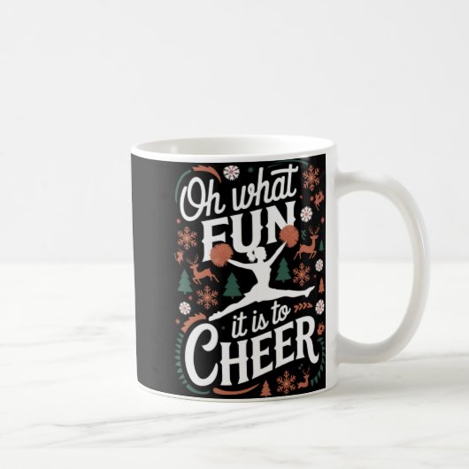 Oh What Fun It Is To Cheer Ugly Cheerleading Xmas  Kaffeetasse (Rechts)