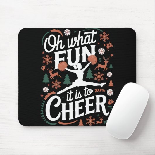 Oh What Fun It Is To Cheer Ugly Cheerleading Xmas Mousepad (Mit Mouse)