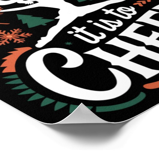 Oh What Fun It Is To Cheer Ugly Cheerleading Xmas Poster (Ecke)