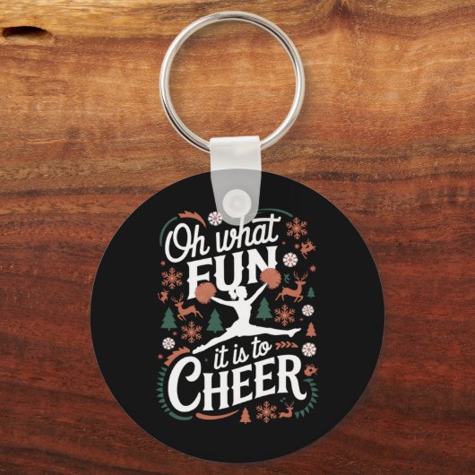 Oh What Fun It Is To Cheer Ugly Cheerleading Xmas Schlüsselanhänger (Vorderseite)
